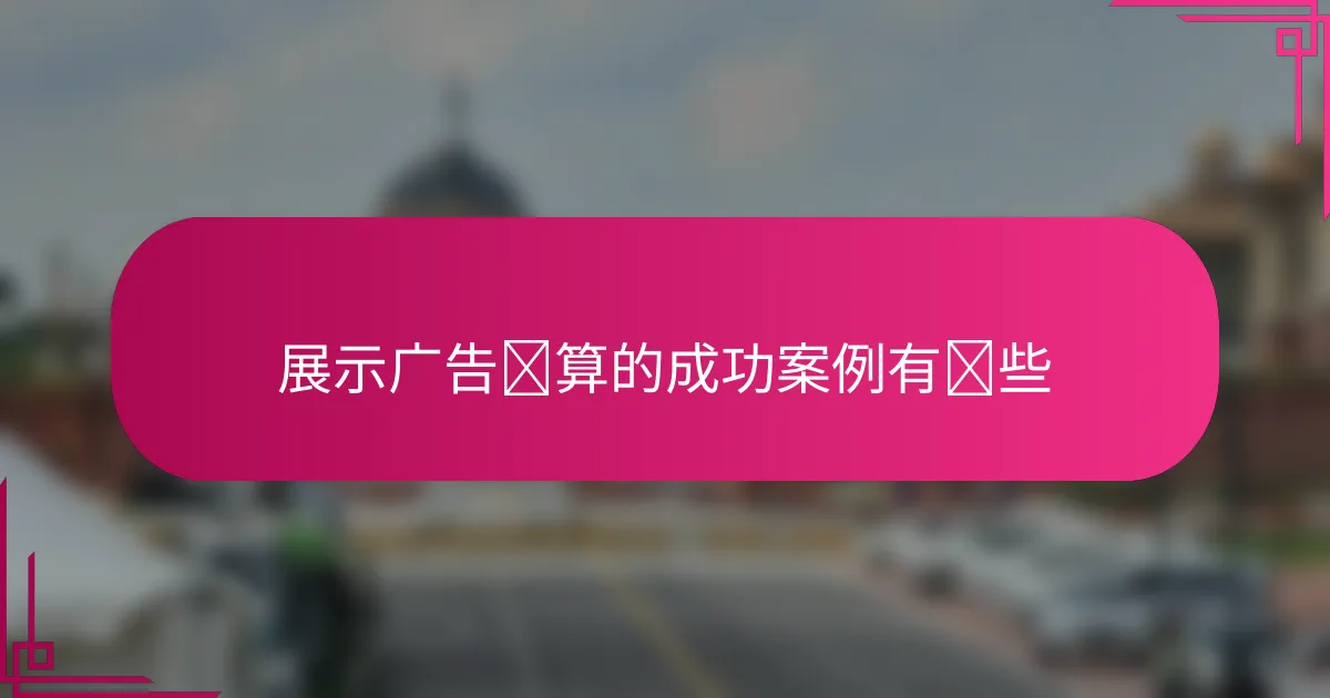 展示广告预算的成功案例有哪些